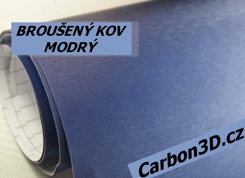 152cm x 10m FOLIE BROUŠENÝ KOV - MODRÝ