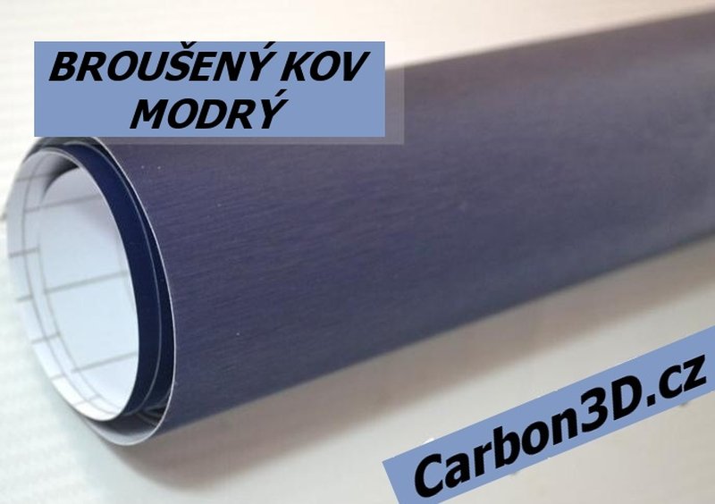 152cm x 10m FOLIE BROUŠENÝ KOV - MODRÝ