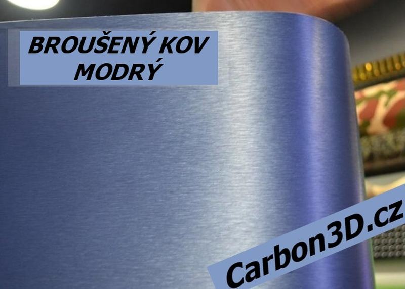 152cm x 10m FOLIE BROUŠENÝ KOV - MODRÝ