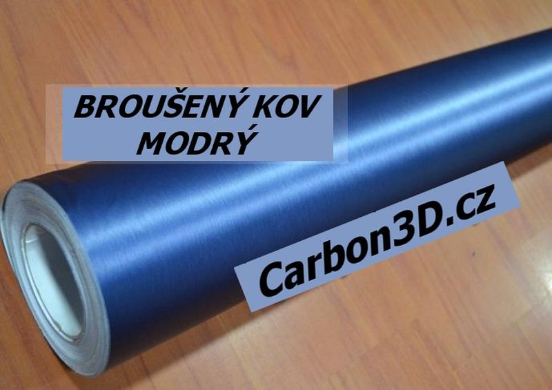 152cm x 10m FOLIE BROUŠENÝ KOV - MODRÝ