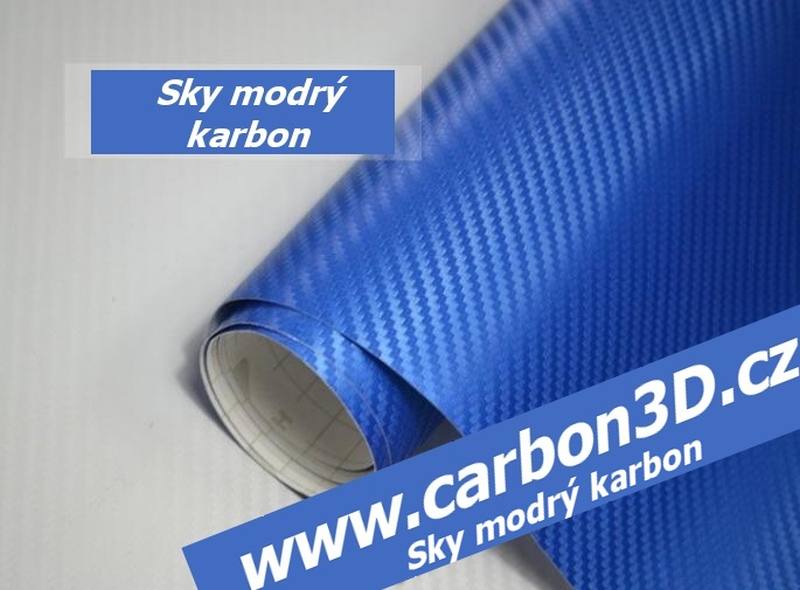 RACING SKY MODRÝ CARBON KARBON 3D 152cm x 5m