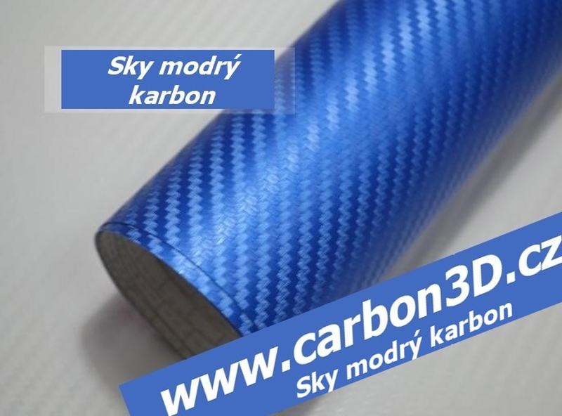RACING SKY MODRÝ CARBON KARBON 3D 152cm x 6m
