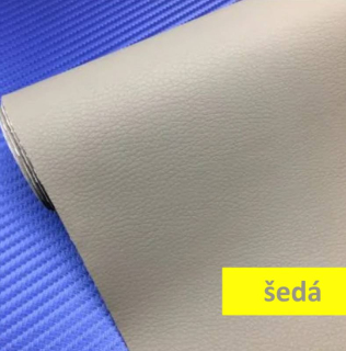 Šedá elastická samolepicí umělá kůže PU 50cm x 135cm