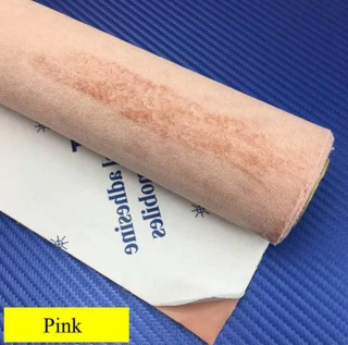 PINK SAMOLEPICÍ LÁTKA (IMITACE BROUŠENÉ KŮŽE ALCANTARA) 149cm x 15m