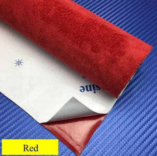 RED SAMOLEPICÍ LÁTKA (IMITACE BROUŠENÉ KŮŽE ALCANTARA) 149cm x 3m