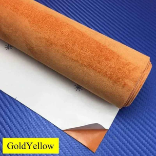 GOLD YELLOW SAMOLEPICÍ LÁTKA (IMITACE BROUŠENÉ KŮŽE ALCANTARA) 149cm x 3m