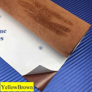 YELLOW BROWN SAMOLEPICÍ LÁTKA (IMITACE BROUŠENÉ KŮŽE ALCANTARA) 149cm x 3m